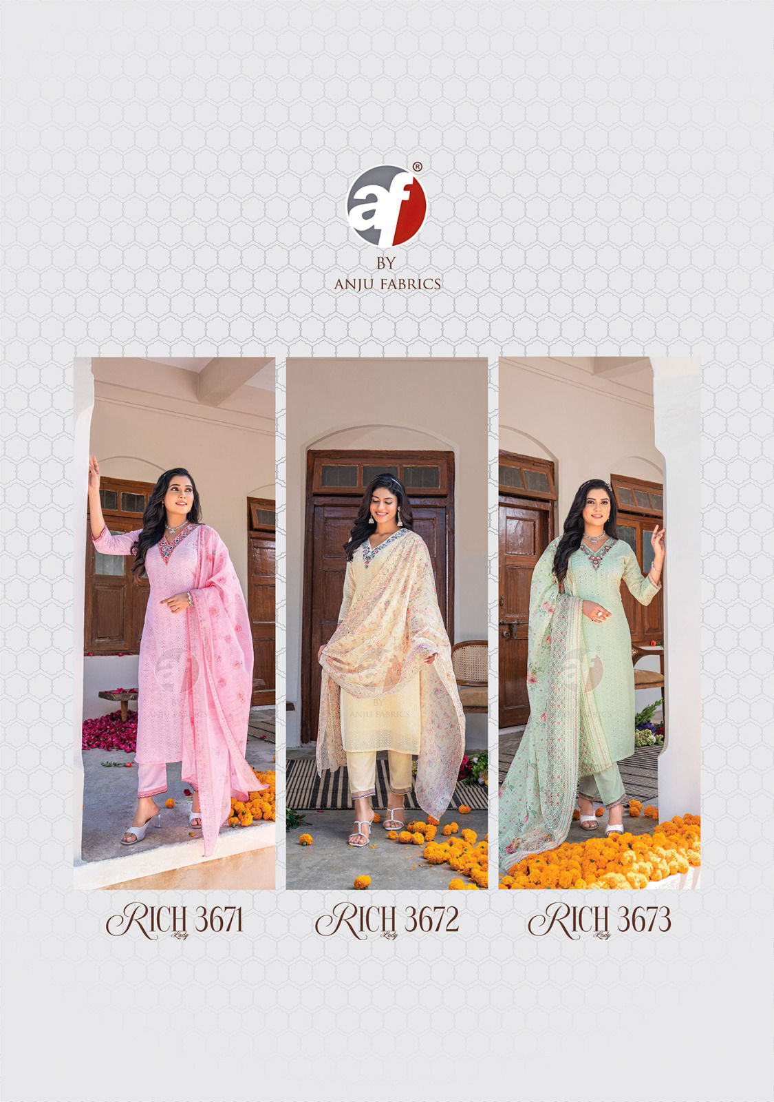 Rich Lady By Af Designer Plus Size Kurti With Bottom Dupatta Wholesale Clothing Suppliers In India
